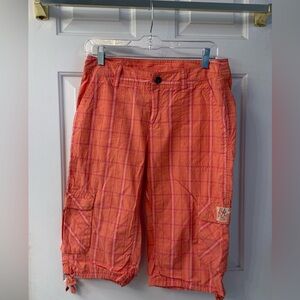 Life Is Good Coral Plaid Women's Shorts